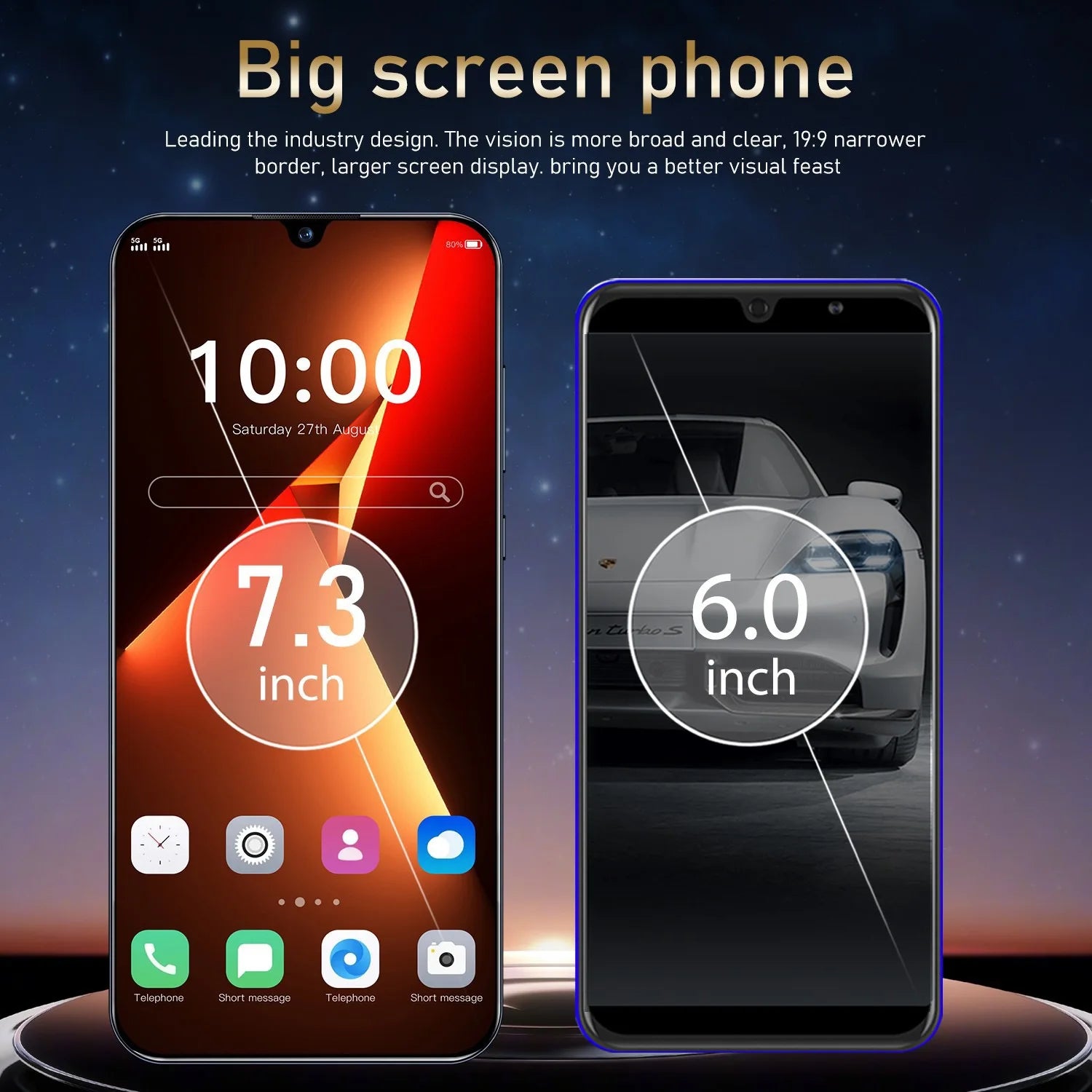 New 5g Smartphone Pova 5 Pro Cross-border Mobile Phones 7.3 Inch Incell Screen 2+16G Foreign Trade Smart Phone - Tidesmit