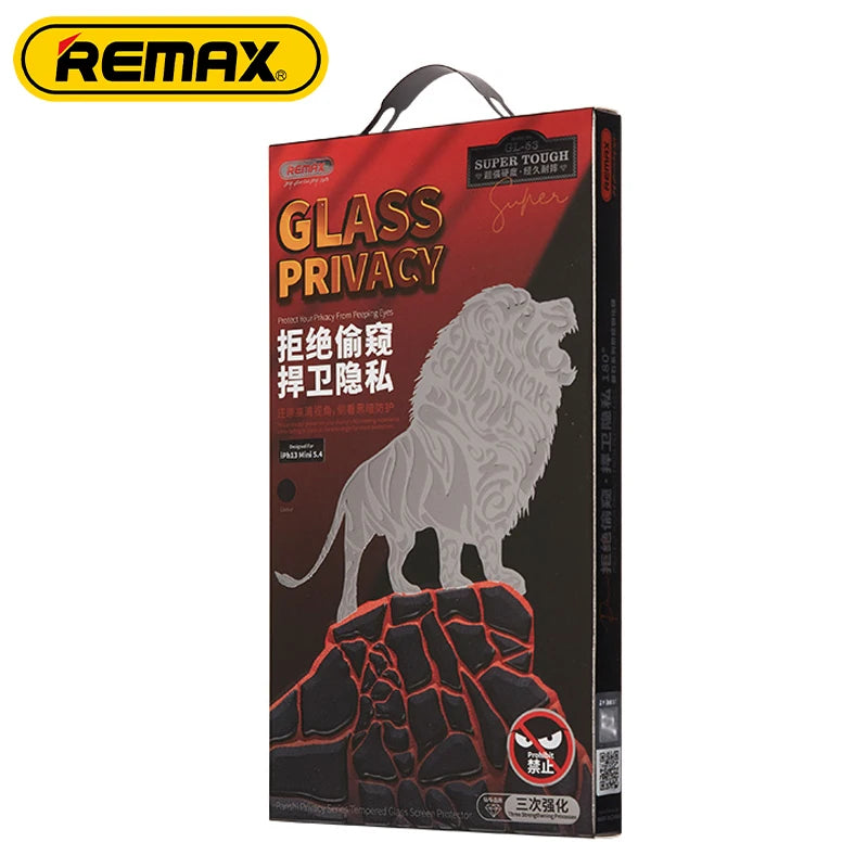 Remax Gl-53 New Full Screen Without Black Edge Ultrathin Anti-peeping Privacy Tempered Glass Screen Protector for iPhone 13 12 Tidesmit