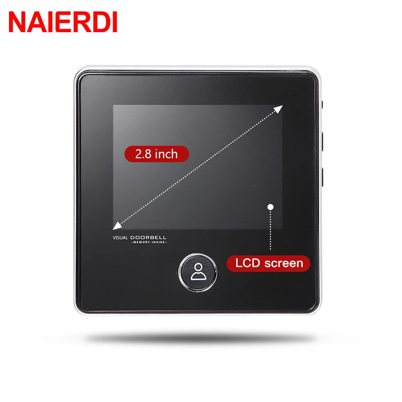 NAIERDI 2.8" LCD Screen Electronic Door Viewer Bell IR Night Door Peephole Camera Photo Recording Digital Camera Smart Viewer