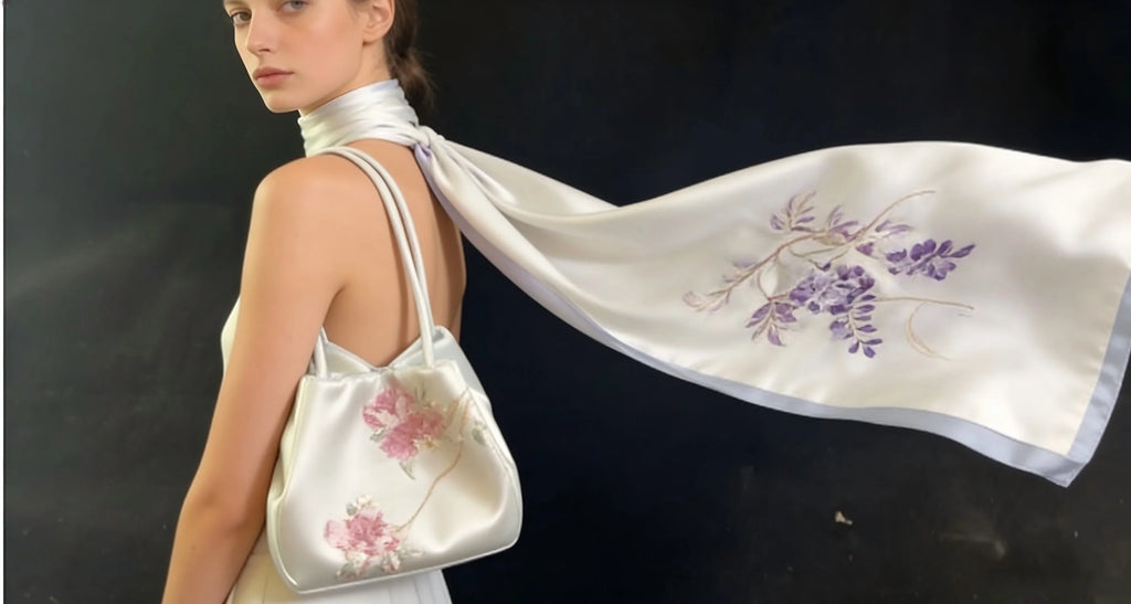 Su Embroidery Scarf 100% Mulberry Silk Handmade Intangible Cultural Heritage Luxury Gift Box for Women