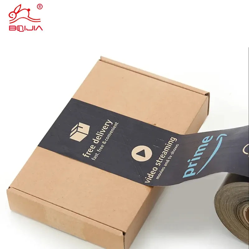 Custom Printed Brand LOGO Water Activated Kraft Paper Tape Suitable Shipping Self Adhesive Kraft Paper Tape