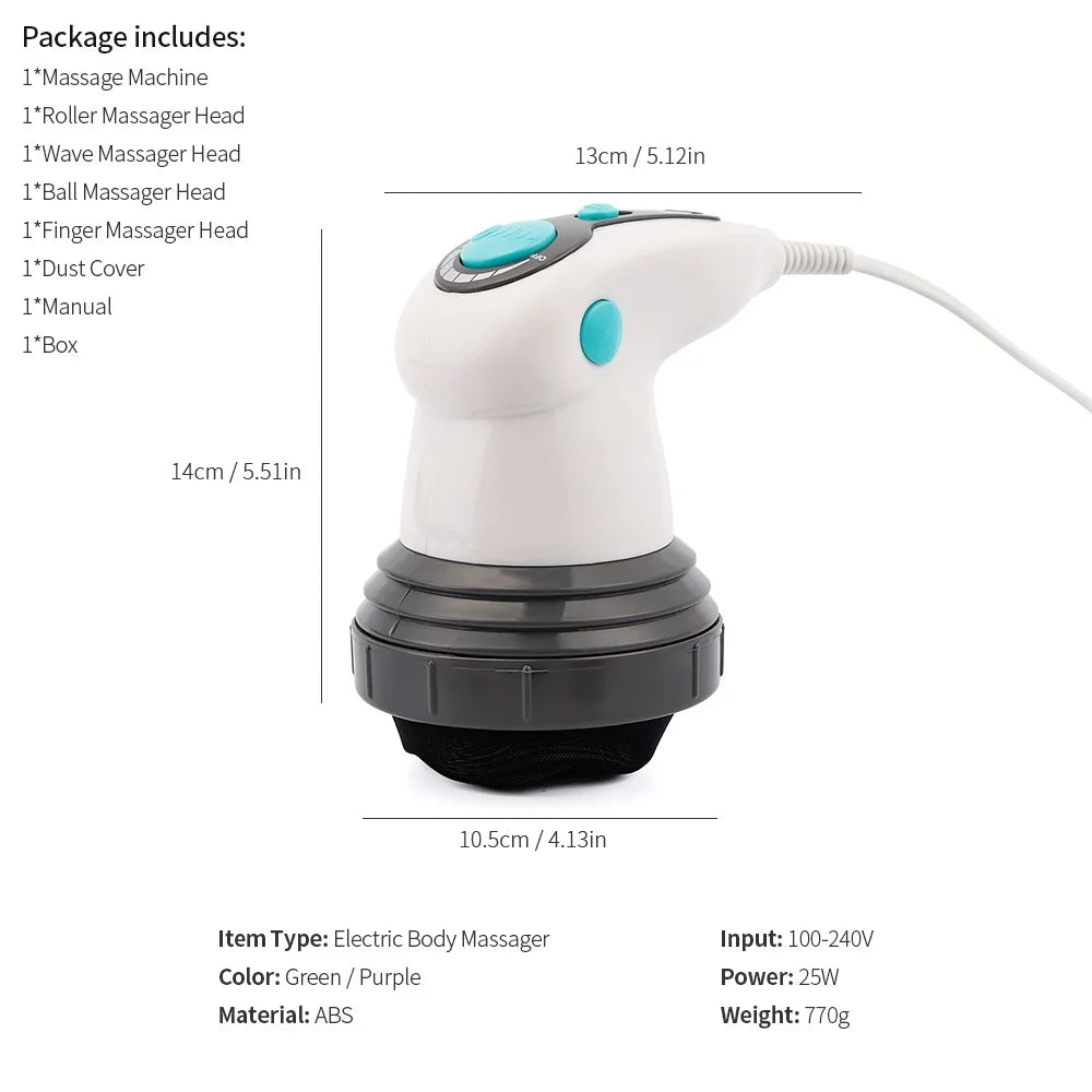 Electric Body Massager 4-in-1 Roller for Deep Tissue Muscle Relaxation Relaxation Treatment Tidesmit