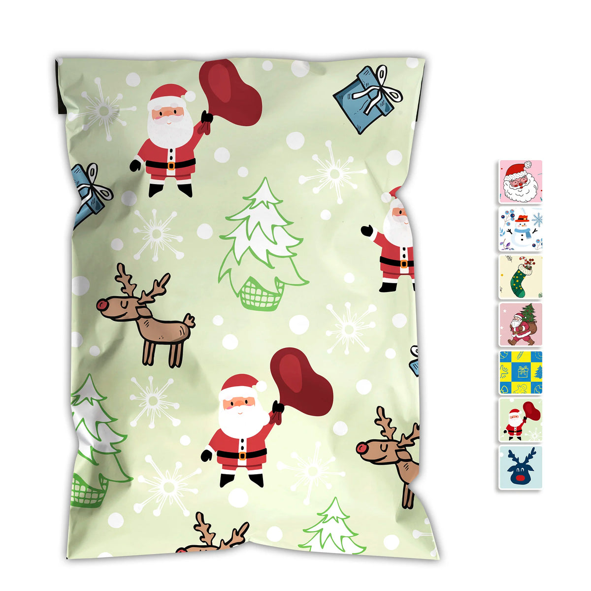 Christmas Snowman Printed Poly 1.5 Mil Thick Waterproof Tear-Resistant Self-Sealing Shipping Bags