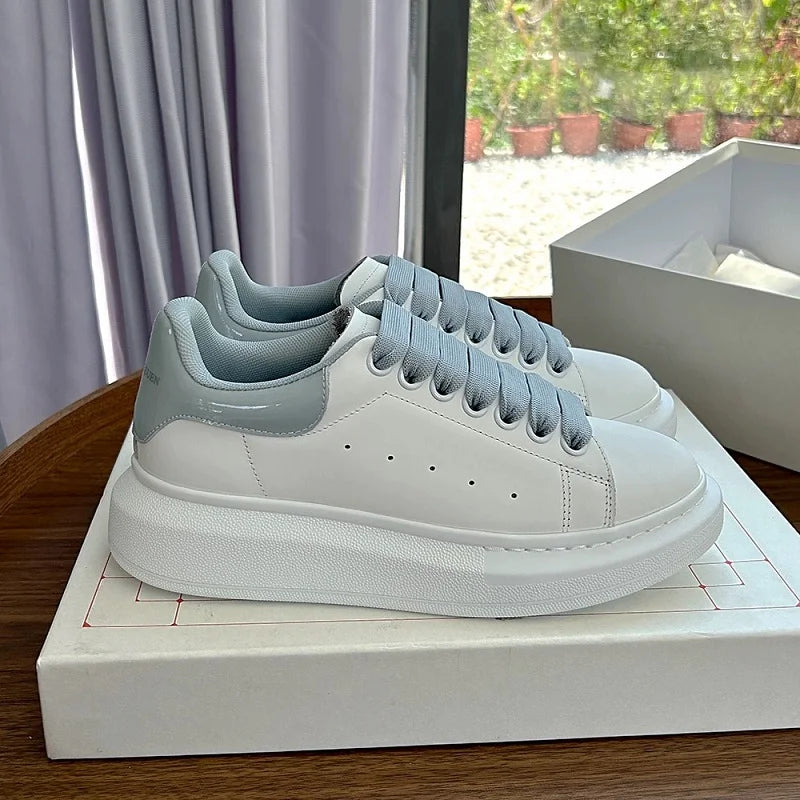 2025 Hot Luxury Women's High Quality Leather Casual Loafers White Elevated Height Increasing Walking Shoes for Summer