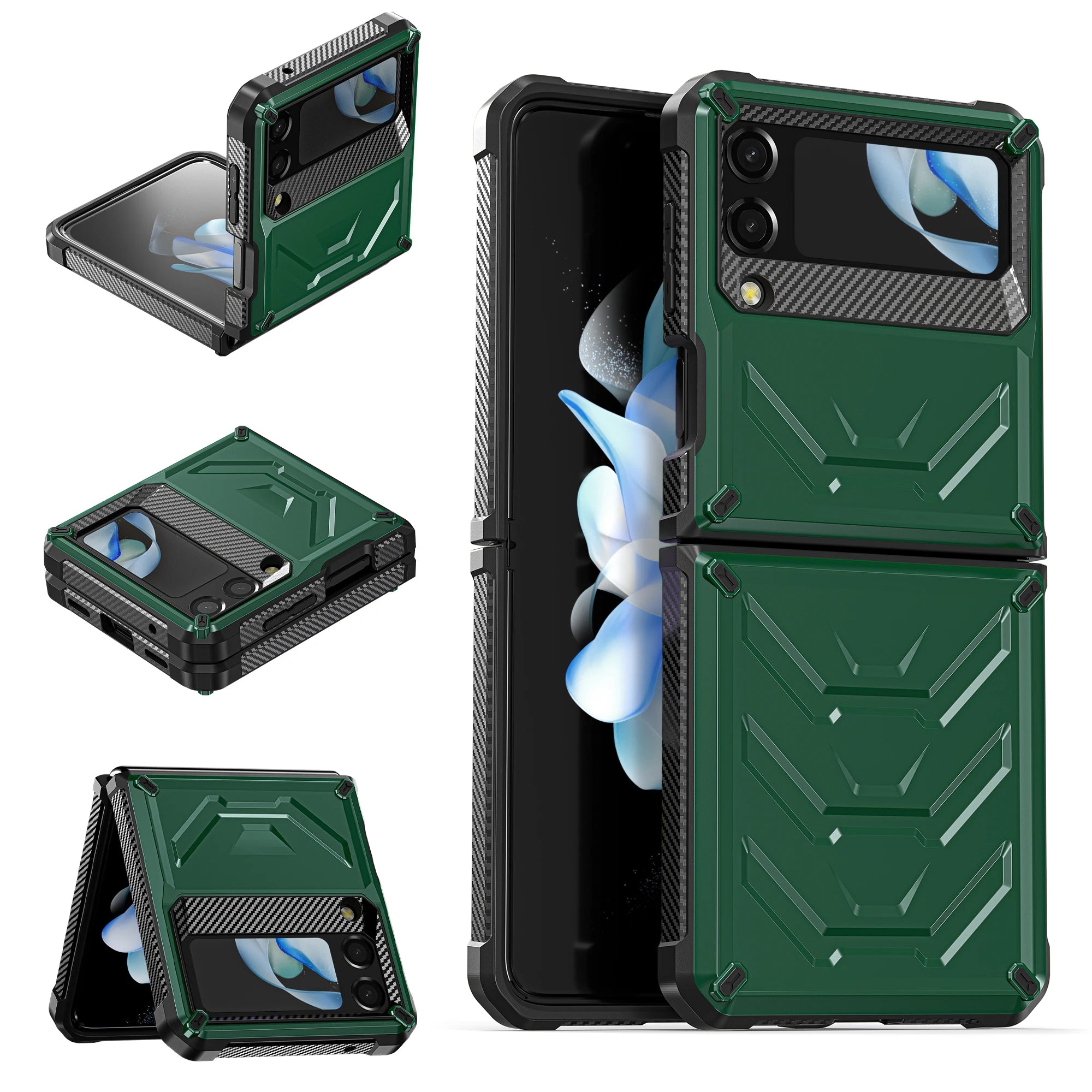 Galaxy Z Flip 4 SM F721 Luxury 5G Screen Protector TPU Case Cover 6.7 Inch Mobile Phone Shockproof Black PC Protector Tidesmit