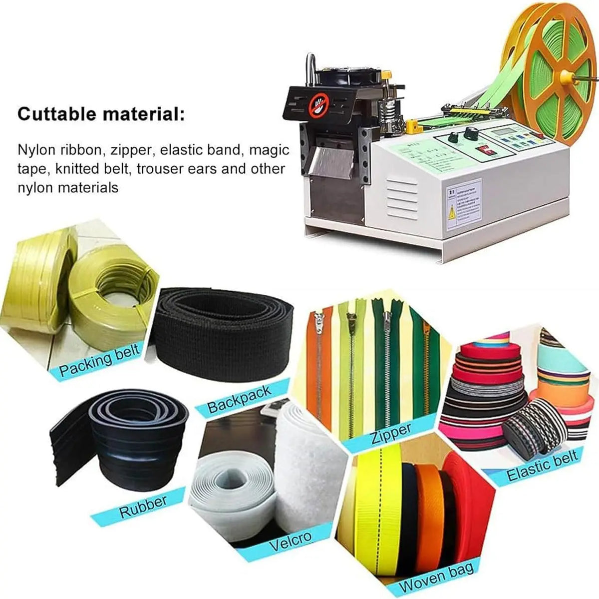 998 Factory Supply Small Automatic Computer Cold and Hot Cutting Machine for Tapes Webbing Ribbon Rope and Elastic Band