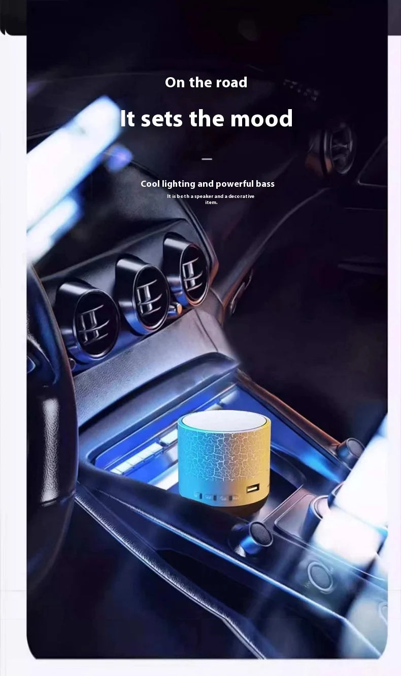Bluetooth Speaker -Upgrade Mini Portable Bluetooth Speaker RGB Light USB TF Card Reader Stereo MP3 Speaker for Home Atmosphere Desktop