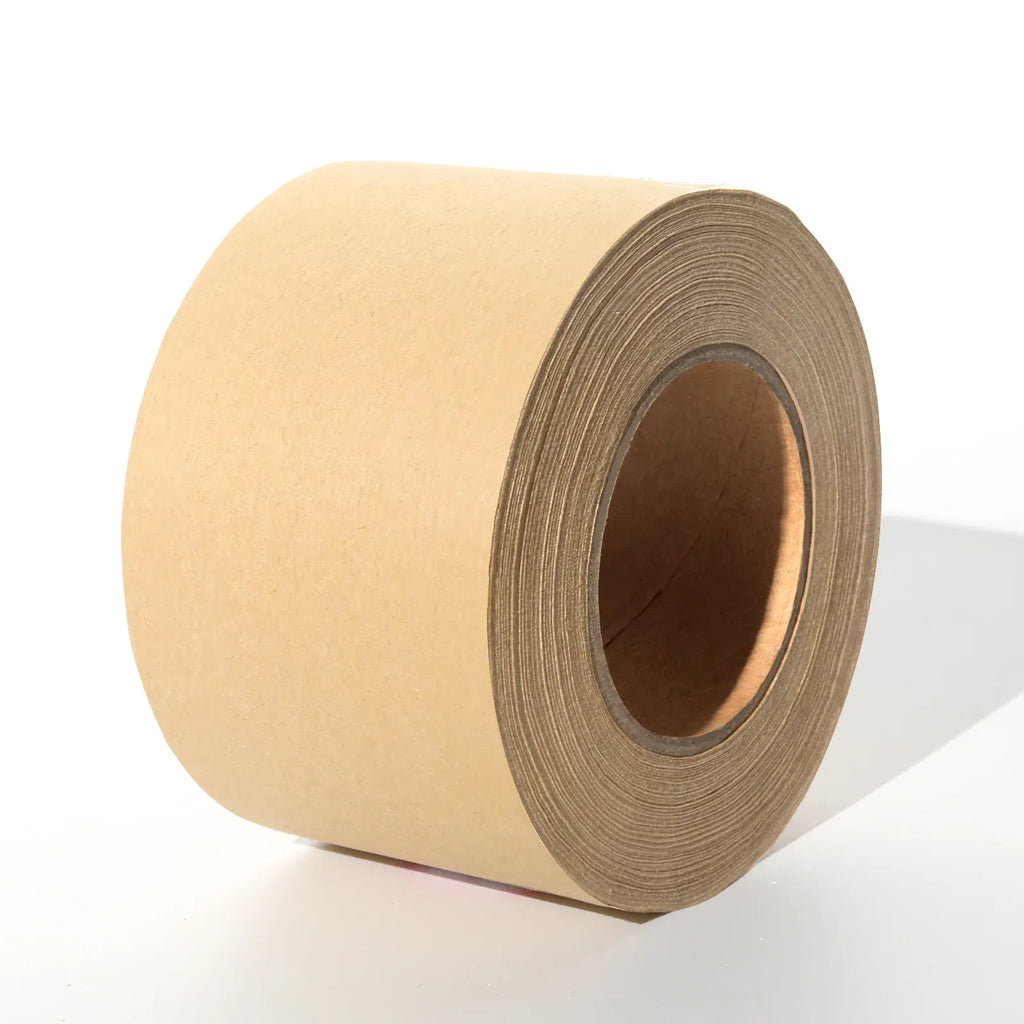Brown kraft paper packing tape jumbo roll with visible inner core