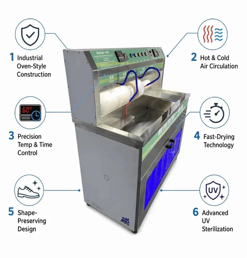 Commercial Boot Washing and Drying Machine with Intelligent Temp Control