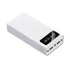 Power bank charger-Dual USB 10000mah PowerBank Fast Charge Built-In Cable 5000mah Plastic Digital LED Display Portable for Mobile Phones Micro USB 3000mah-50000mah White Tidesmit