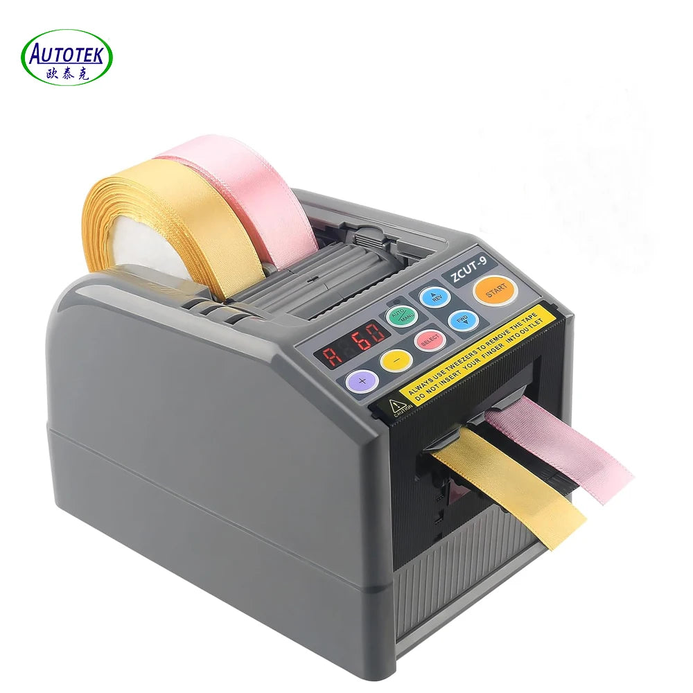 Autotek Wholesale ZCUT-9 6-60mm Width Automatic Tape Dispensers Packing Non Adhesive Electrical Tape Cutter Machine