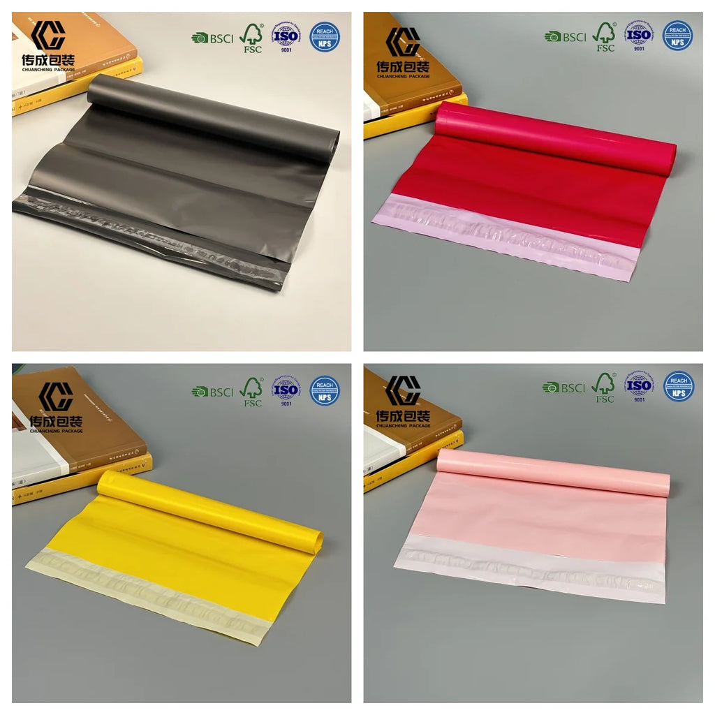 100Pcs/1Bag Custom Printed Logo Polymailer Eco Friendly Plastic Packaging Mailing Polly Mailer Courier Bag for Clothing Clothes