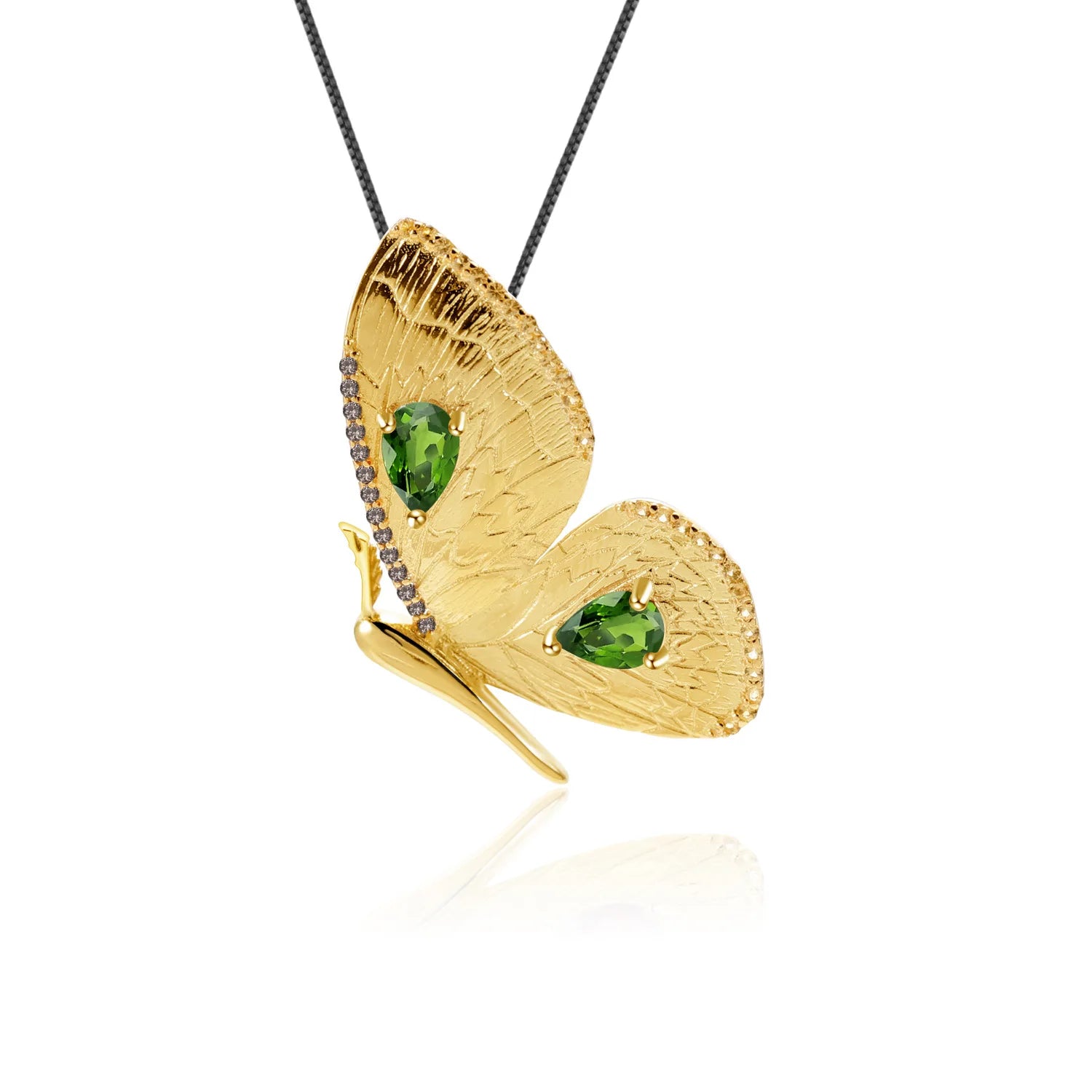 TIANSHE New Chinese Style Vintage Gold Butterfly Brooch Pendant S925 Pure Silver High-end Natural Amethyst Corsage