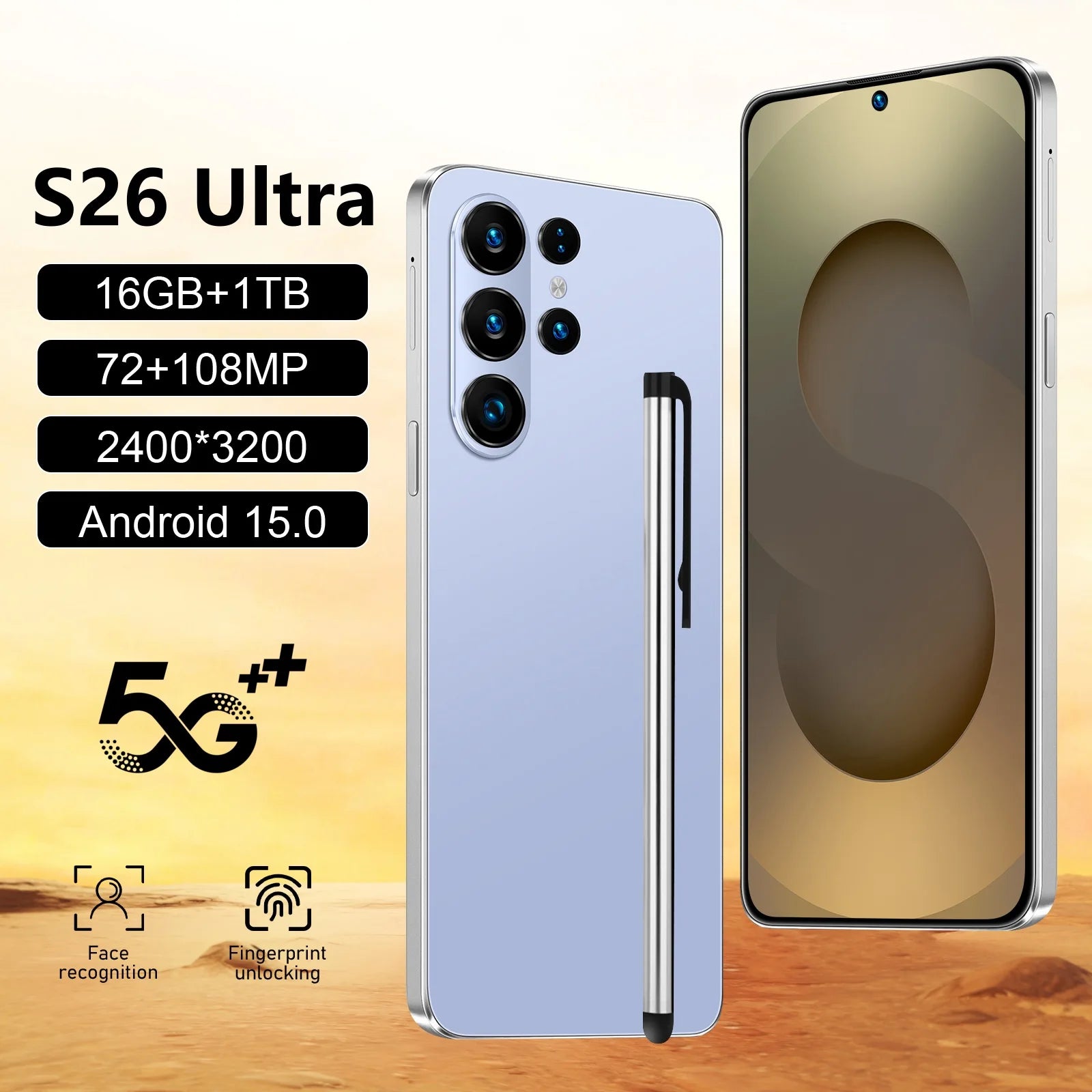 Unlocked 5G Smartphone: 7.3-inch OLED, 16GB RAM, 1TB Storage Tidesmit