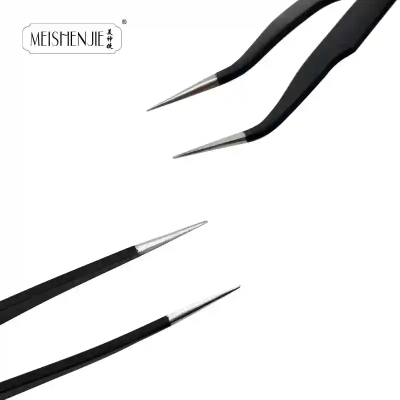 MEISHENJIE 1PC Stainless Steel Curved Straight Eyebrow False Eyelash Tweezers Nail Art Extension Makeup Tool Eeyelashes Tweezers False Eyelashes Tidesmit