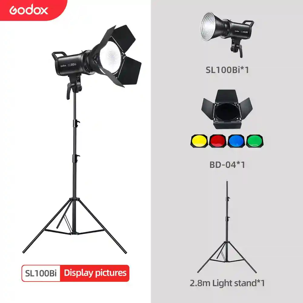 Godox SL100Bi Bi-Color LED Video Light - 100W Bowens Mount Studio Kit Kit 3 Tidesmit
