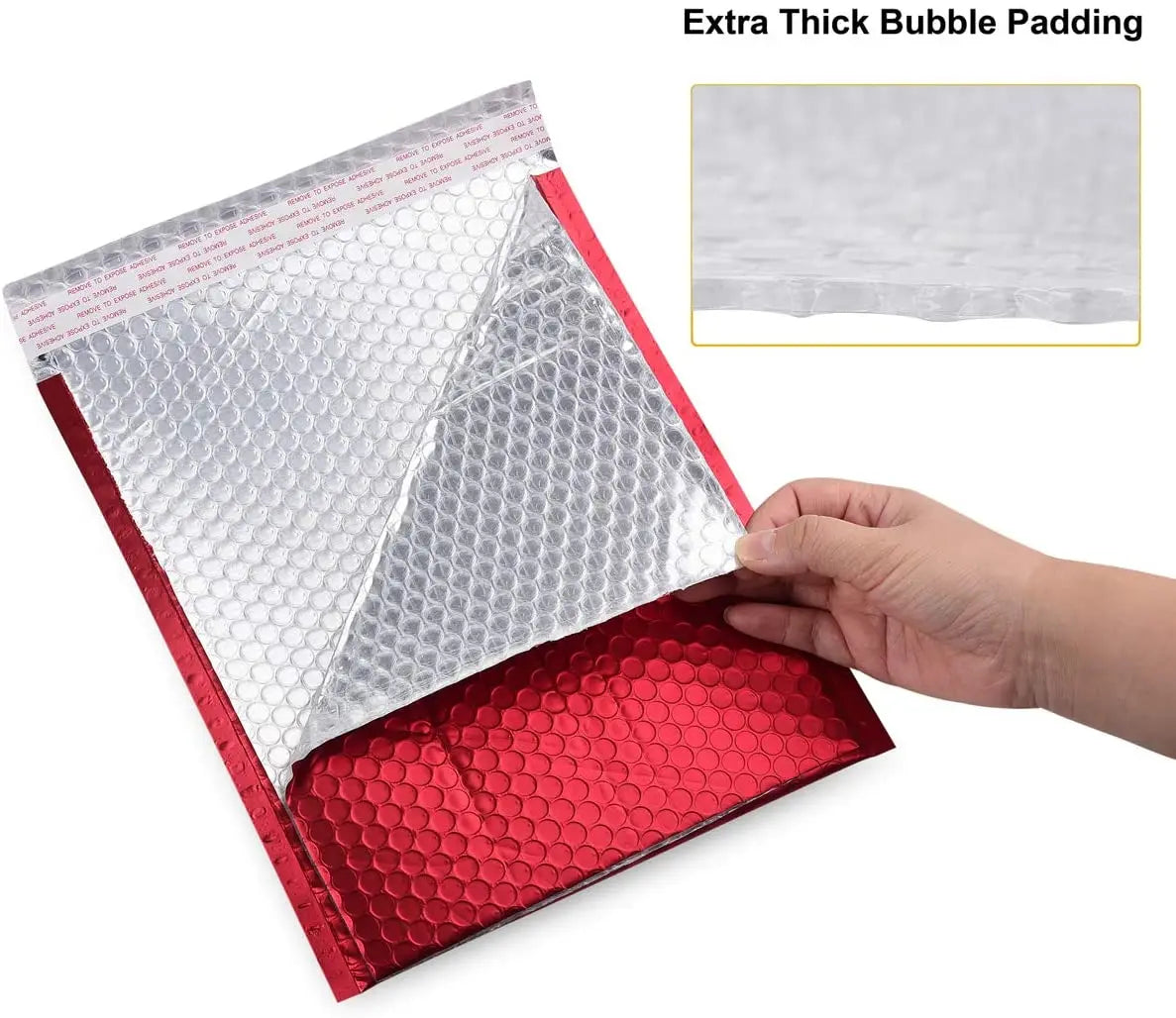 Shinning Package Cosmetic Packaging Metallic Plastic Padded Envelopes Mailing Poly Red Bubble Mailers Bags