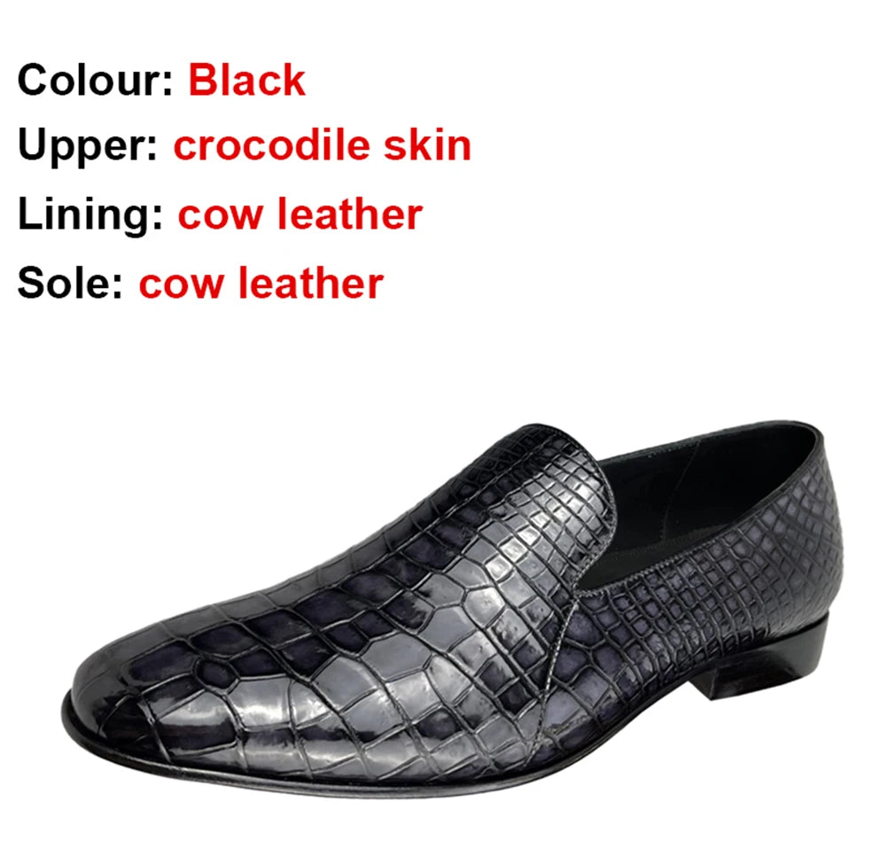 Genuine Alligator Skin Loafers High Quality Handmade Formal Shoes for Men Crocodile Leather Slip-on Casual Men's Shoes