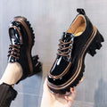 2025 New Women's British Style Spring Autumn Color Blocked Fashion Thick Heel Thick Soled Height Increasing Loafers for Women