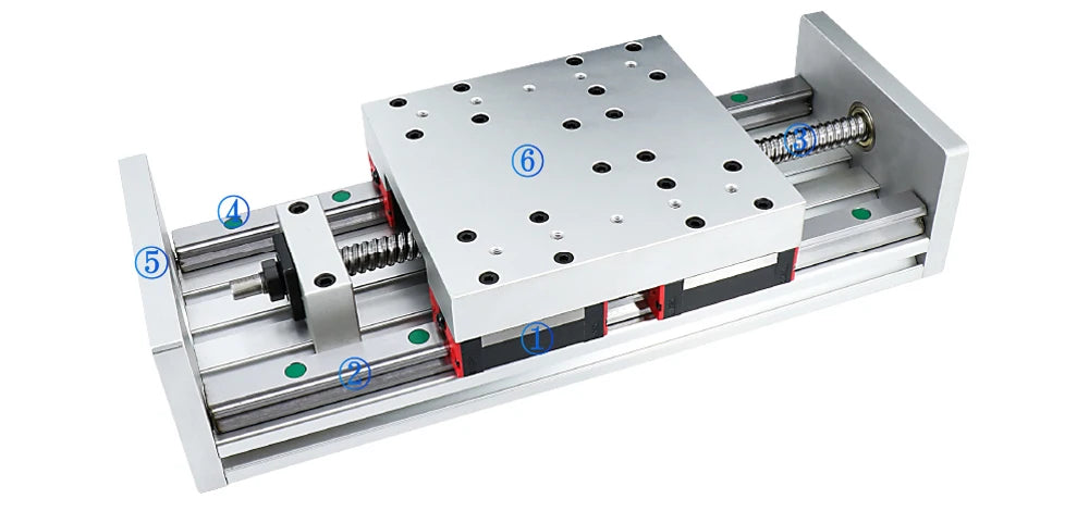 Sliding Table Stage Linear Module With 100mm to 850mm Effective Moving Length + HGR20 Guide Rails + 1605 1610 Ballscrew For CNC