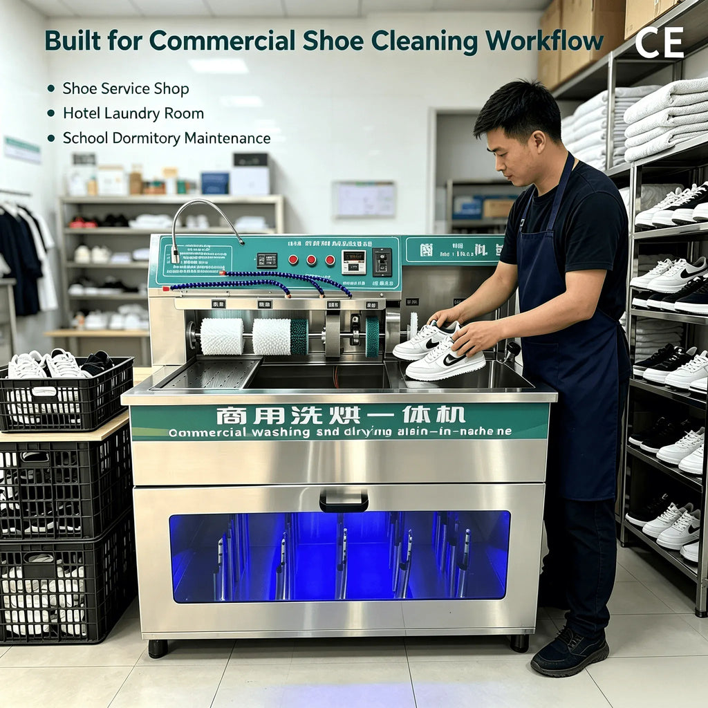 Commercial Shoe Washing Machine with Stainless Steel Construction