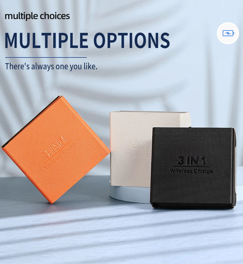 Multifunction Wireless Charger Mobile Phone & Accessories 3 in 1 Foldable 15w Fast Charging Wireless Charger Tidesmit