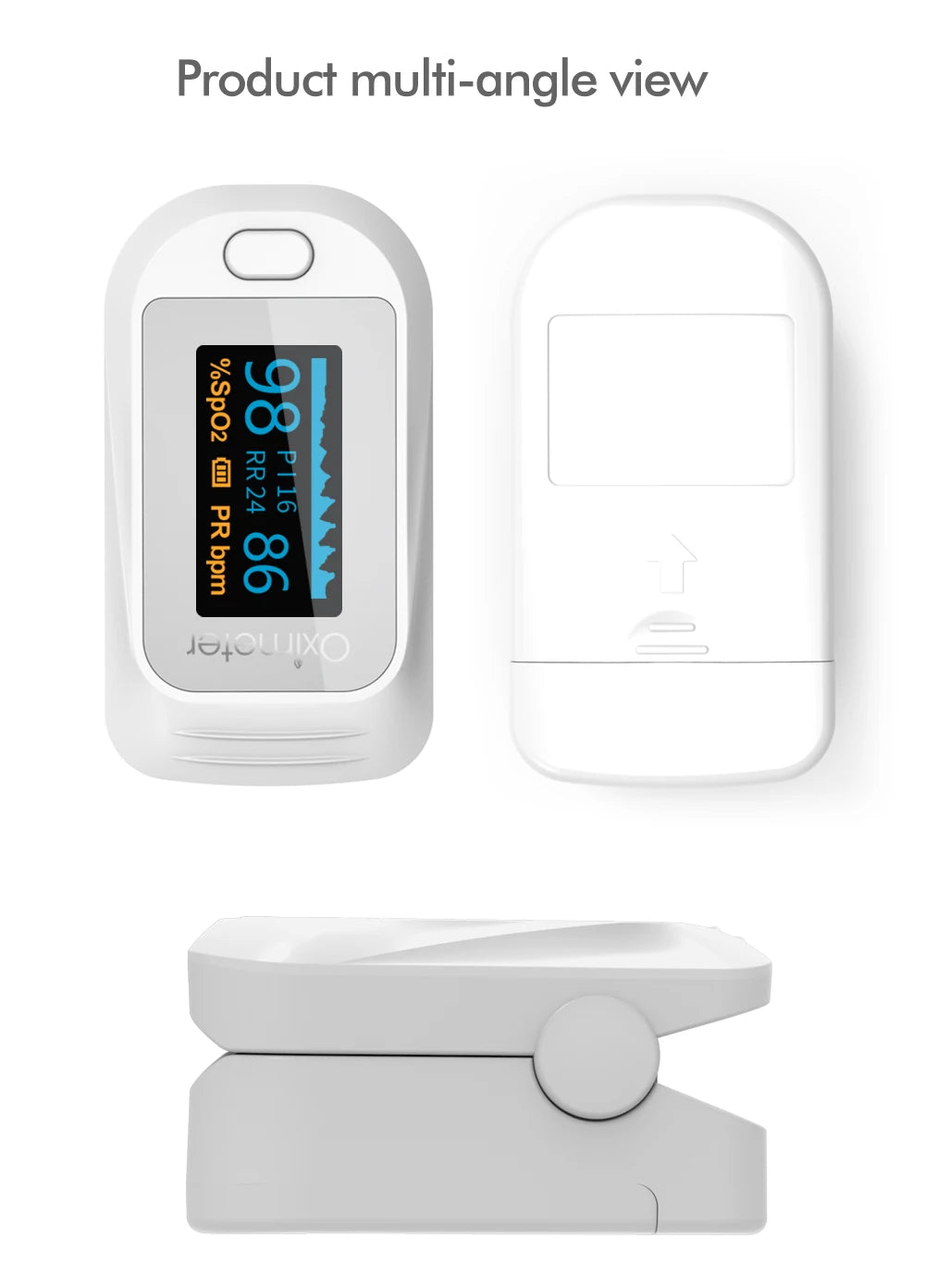 JianyouCare Finger Pulse Oled Oximeter Portable RR Blood Oxygen Saturation Meter Respiratory Rate Oximetro De Dedo Pulsioximetro