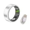 Smart Ring SR06 5ATM Silver Gold Fitness Tracker App Control Heart Rate Blood Oxygen Pressure Sleep Step Distance Monitor for Silver with cable charging SR06 Tidesmit