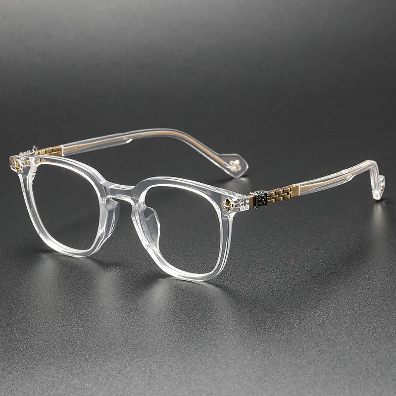 9681 Designer Brand Luxury Eyeglasses Montura Gafas Retail Eyewear Frames with Titanium and AC Lens Printed Pattern