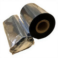 Resin wax thermal transfer ribbon rolls in clear packaging, black core