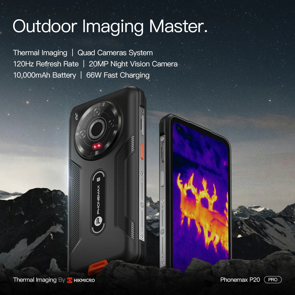 2024 New Flagship Rugged Phone 12+512GB Android 14 Thermal Imaging Night Vision Smart Phone Mobile Rugged Phone - Tidesmit