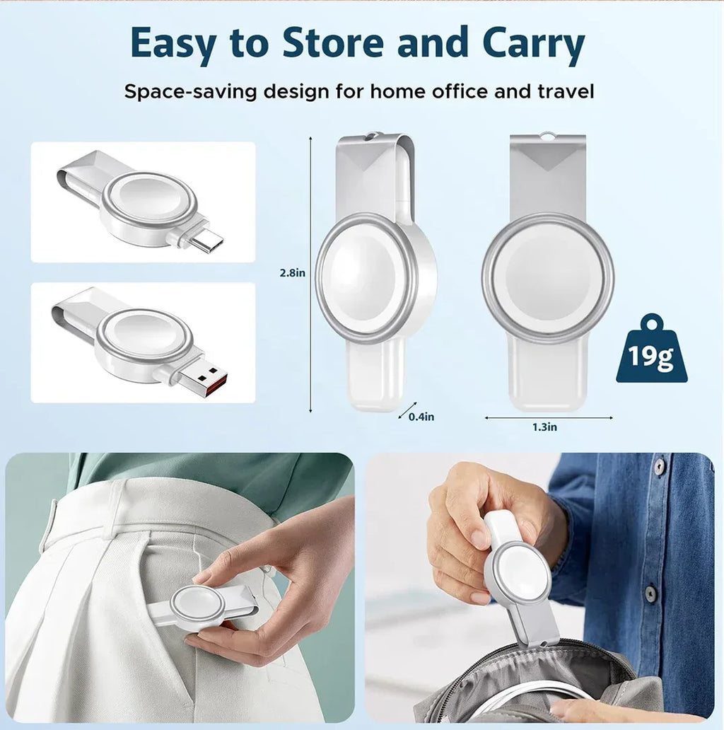 Portable Magnetic Keychain Charger for Apple Watch - USB-C Fast Charging Tidesmit