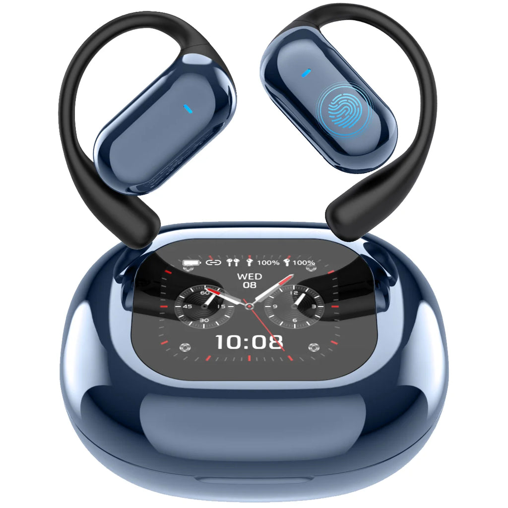 Wireless Earbuds Q16 PRO AI Real-Time Translation Earbuds Two-Way Translator HD Sound LED Smart Screen Black Tidesmit