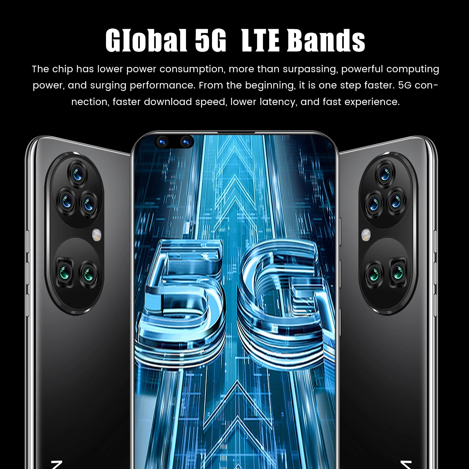 New P60 Pro 7.8 Inch 10 Core Smart Phone 16GB+512GB 4K HD GPS Navigation 5G Android SmartPhone 40+48MP Game Mobile Phone - Tidesmit