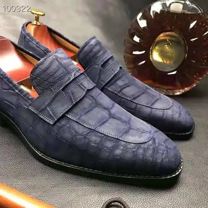 Goodyear Nubuck Genuine Crocodile Leather Men Casual Shoes Alligator Custom Loafer Shoes for Men Luxury Top Grade Shoes Men