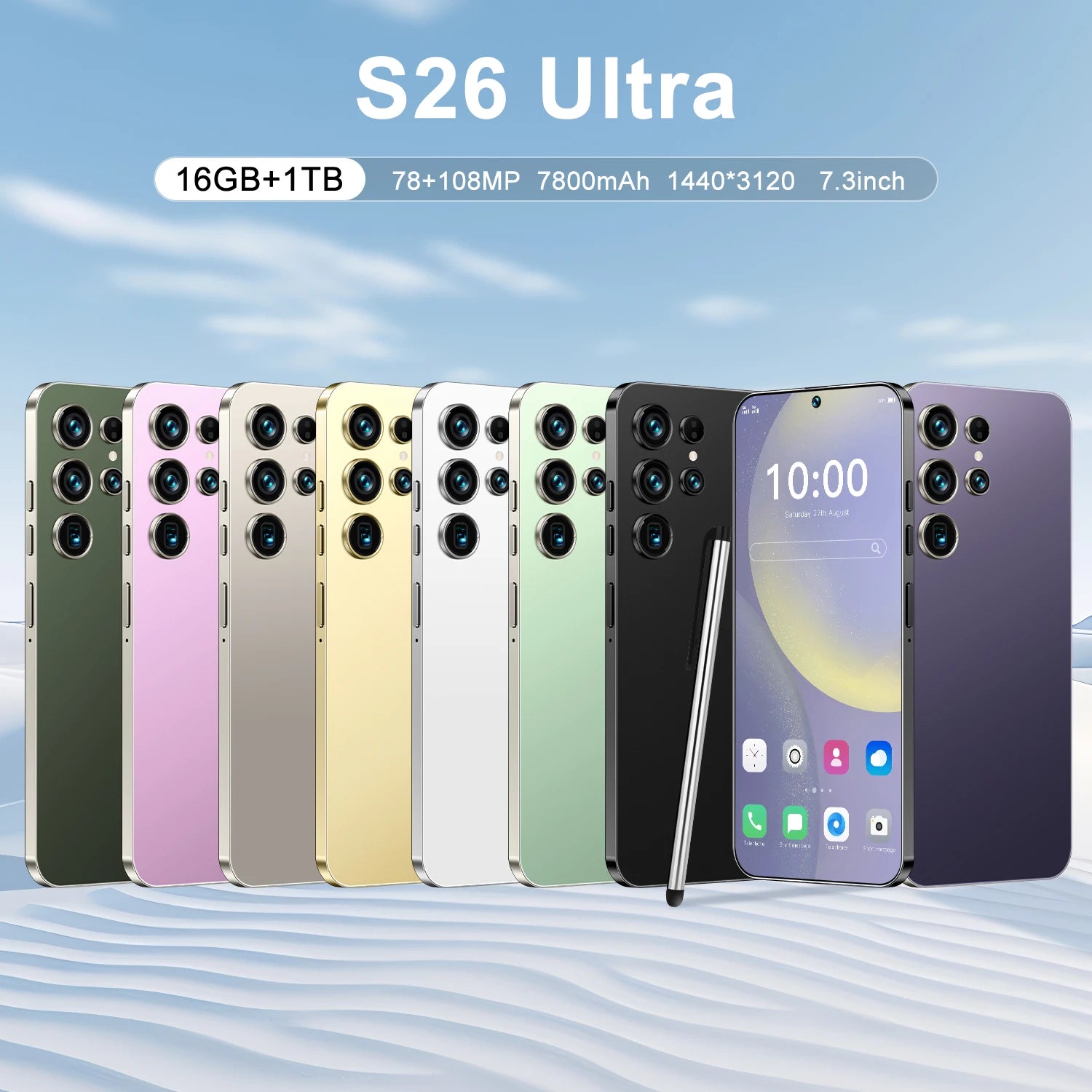 S26 ULTRA 5G Decacore CPU Smartphone 108MP Rear Camera HD Screen Online Retailer Offers Tecno Mobile Phone French Spanish - Tidesmit