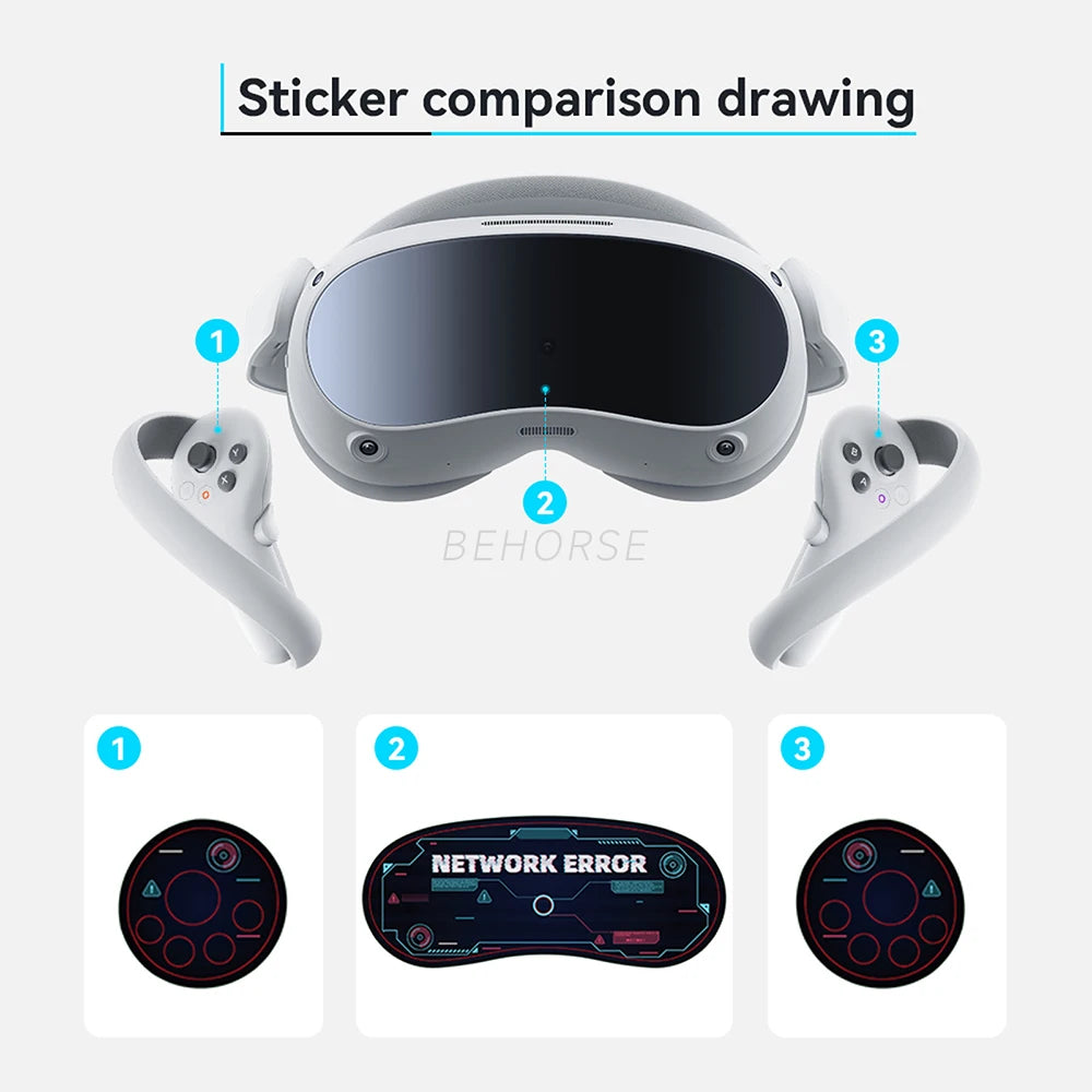 VR Headset Controller Skin Sticker Decal Protective Film Dustproof Scratchproof Stickers VR Accessories for Pico Neo 4 Tidesmit