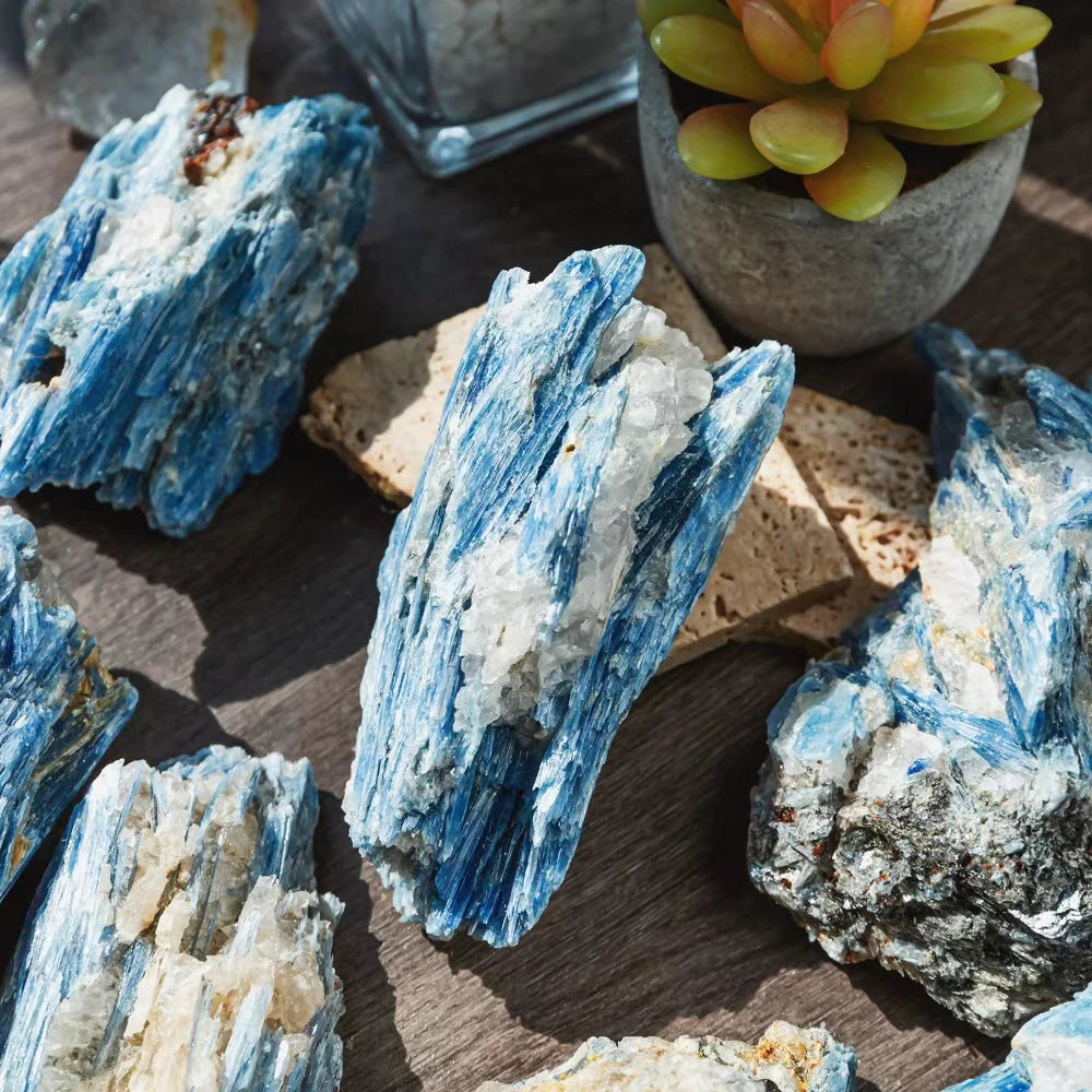 Natural Blue Kyanite Crystal Raw Stone Pork Stone Natural Specimen Rough Stone Rare for Collectible