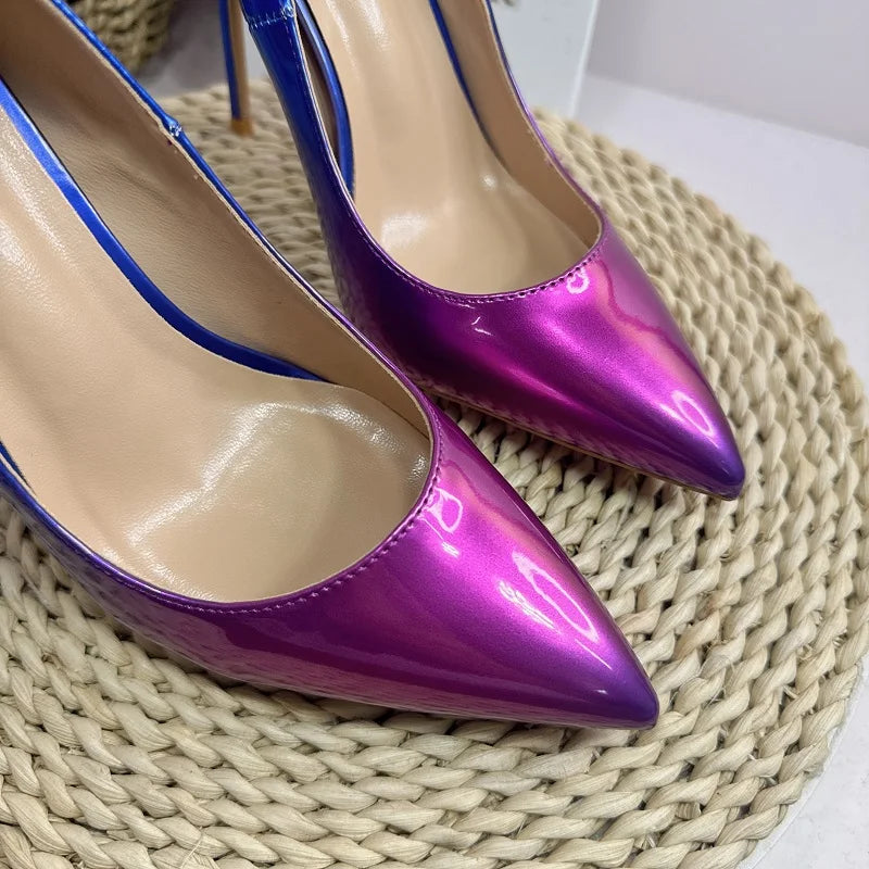 Red Black Gradient Women Pointed Toe Shoes 8CM 10CM 12CM Size 34-46 Elegant Stiletto Pumps for Formal Dress Sexy High Heels
