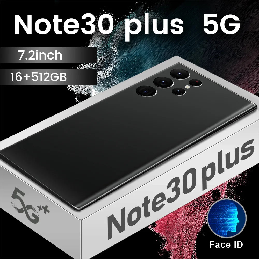 Note 30 Ultra 5G smartphone with 7.3 inch AMOLED display and high definition camera system for clear photography