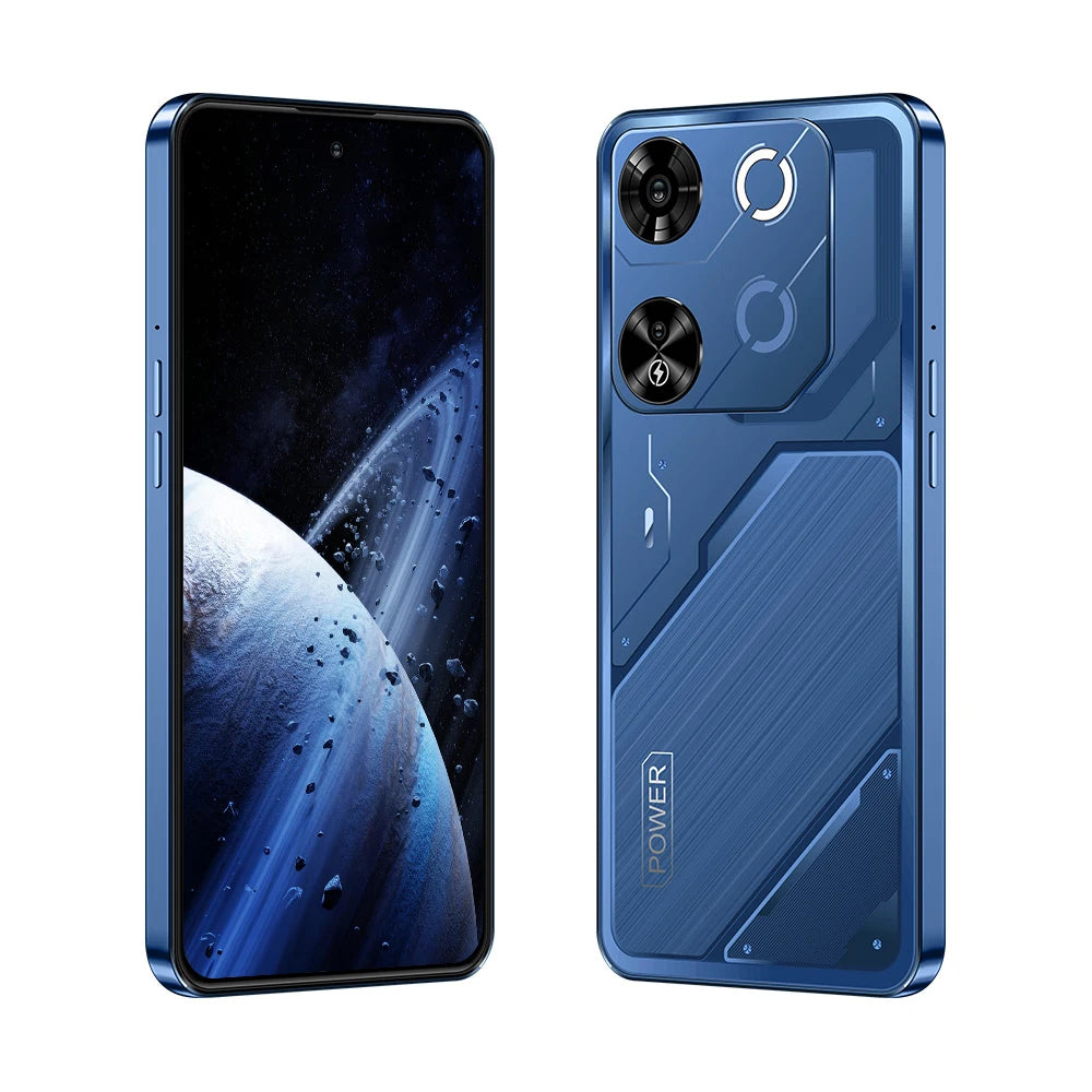 Tecno Pova 7 Pro 5G side view showcasing the sleek 7 inch display and durable shockproof design