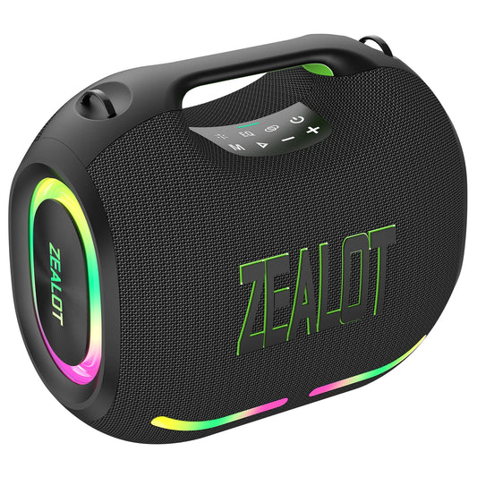 Bluetooth Speaker -ZEALOT ZE01 120W Wireless Speakers with Subwoofer, IPX6 Waterproof RGB Light, Deep Bass, TWS/TF/AUX/EQ Outdoor for Party Beach
