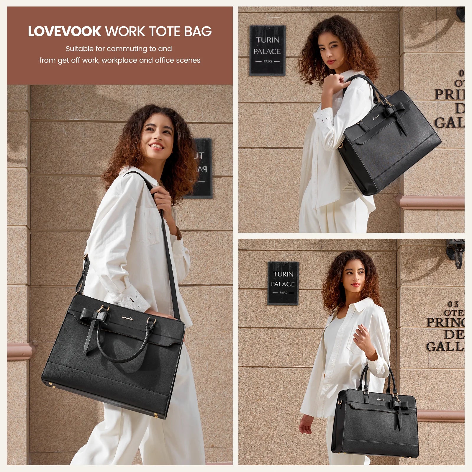 LOVEVOOK Wholesale Custom logo Luxury Shoulder Bags Large Capacity  Waterproof Work Office Nurses 15.6in Laptop Tote Handbags