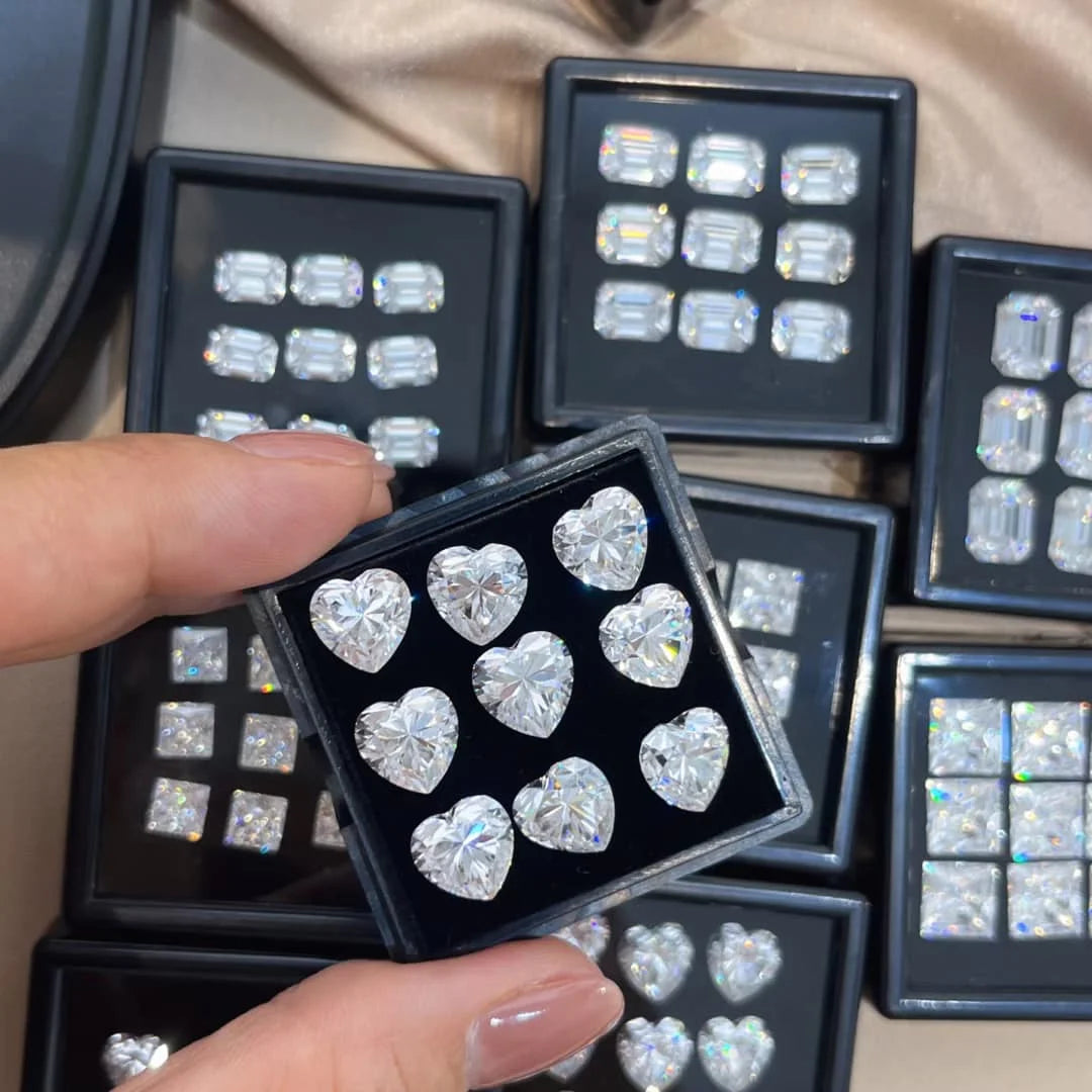 D E F White Lab Grown Diamonds Heart Shaped Loose Diamonds IGI Certified 0.5CT 1CT 2CT 3CT 4CT Diamond