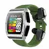 Jm09 2-in-1 TWS Smart Watch Wireless Earphones IP67 Waterproof Blood Oxygen Monitor Compass for Men's Sports Smartwatch Earbuds Green silicone JM09 Tidesmit