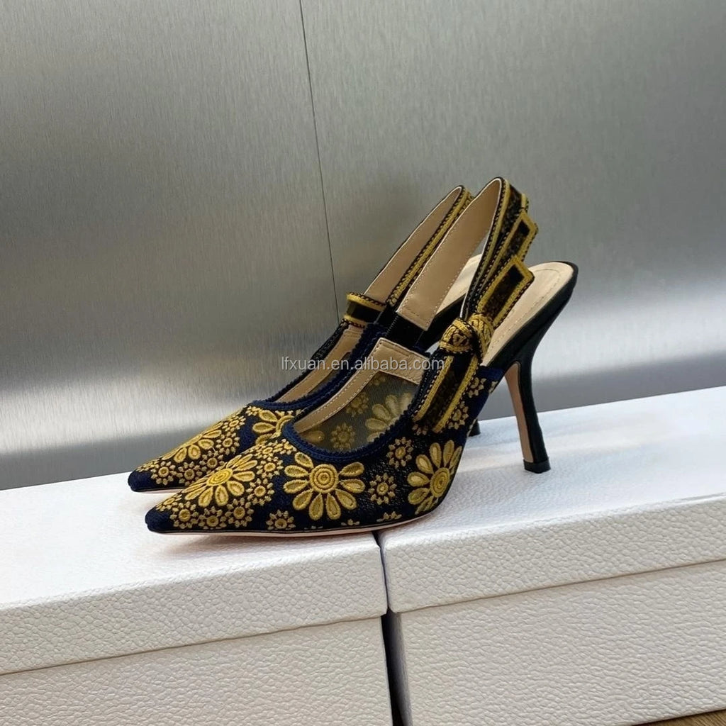 2025 New Design Luxury Branded Arrive Top Quality Famous Brand Factory Wholesale Big Size  High Heels Sandals for Women