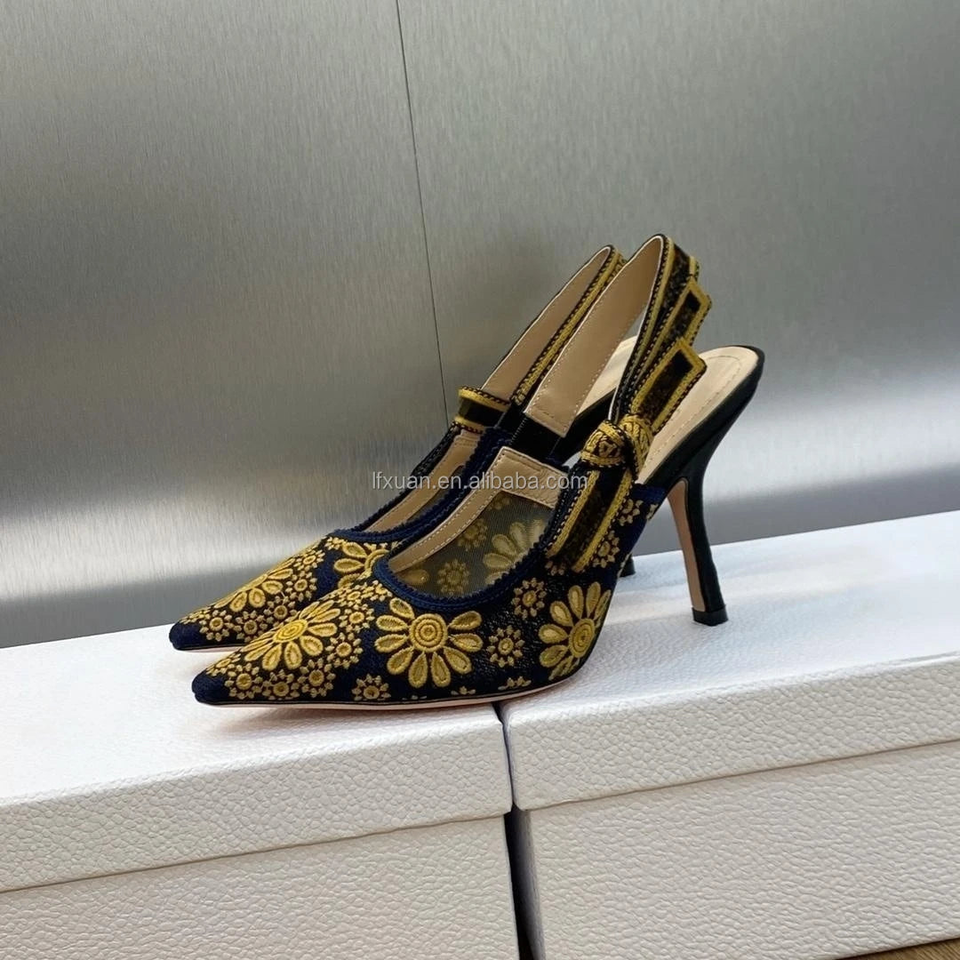 2025 New Design Luxury Branded Arrive Top Quality Famous Brand Factory Wholesale Big Size  High Heels Sandals for Women