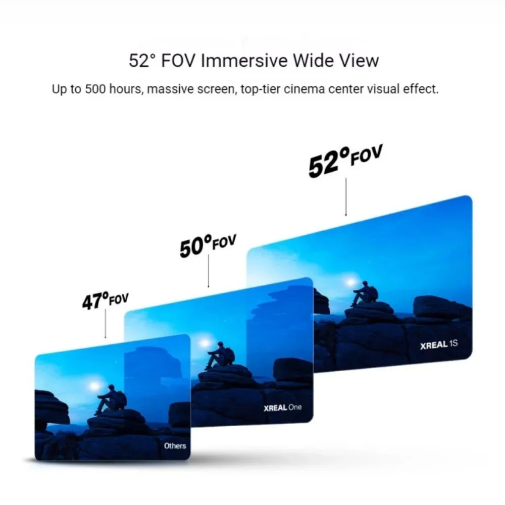XREAL 1S Smart AR Glasses Native 2D to 3D Virtual Reality 3DoF Spatial Hover 500" Portable Giant Screen 52 FOV Movie Viewing
