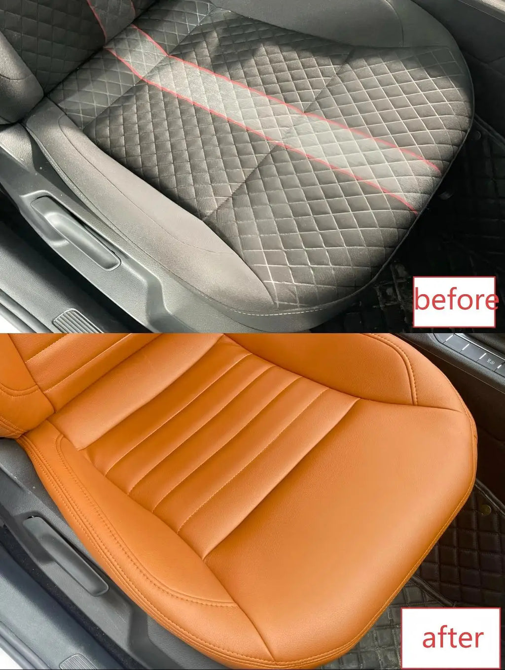 Full Set Leather Car Seat Cover Replacement Custom Fit for Volkswagen Golf Mk1