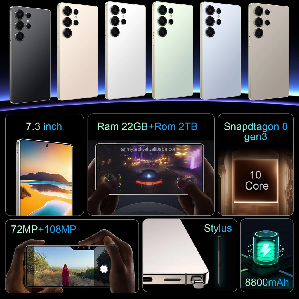 Android 14 5G Smartphone 16GB RAM 1TB Storage Dual SIM Unlocked Tidesmit